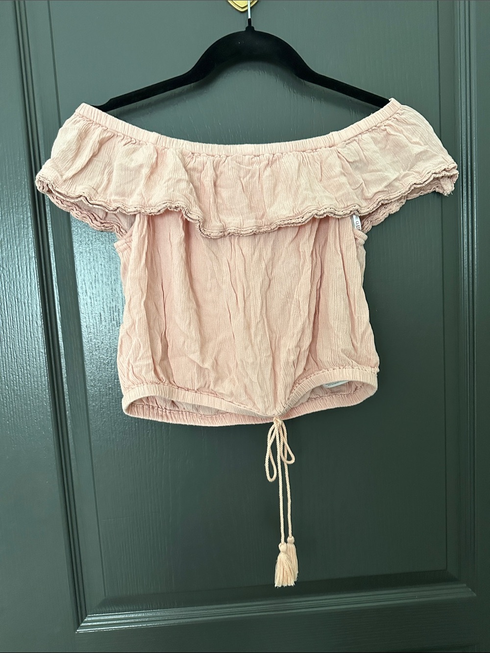 Off-the-Shoulder Blush Pink Women's Top